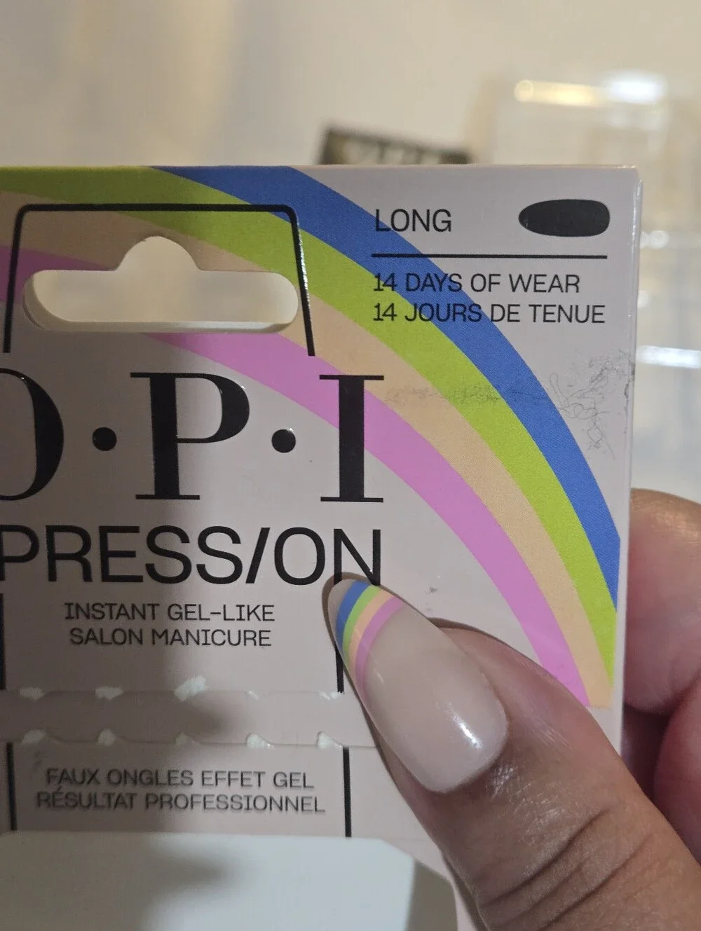 (BUNDLE ONLY) Neutral Pink Almond Nail Art Tips with Rainbow Accent